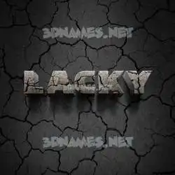 lacky in Cracked Stone style - 3D name wallpaper