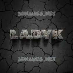 ladyk in Cracked Stone style - 3D name wallpaper