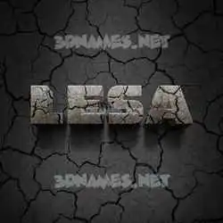 lesa in Cracked Stone style - 3D name wallpaper