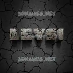 leysi in Cracked Stone style - 3D name wallpaper