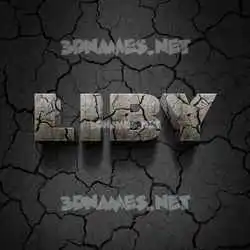 liby in Cracked Stone style - 3D name wallpaper
