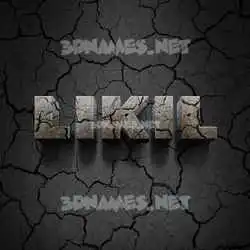 likil in Cracked Stone style - 3D name wallpaper