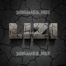 lizi in Cracked Stone style - 3D name wallpaper