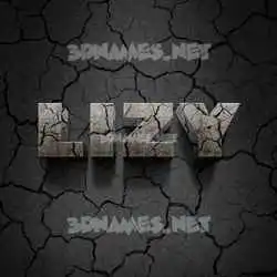 lizy in Cracked Stone style - 3D name wallpaper