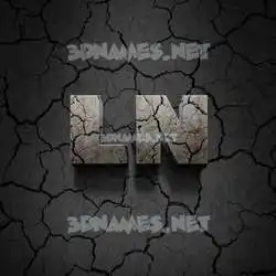 ln in Cracked Stone style - 3D name wallpaper