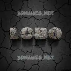 lobo in Cracked Stone style - 3D name wallpaper