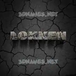 lokken in Cracked Stone style - 3D name wallpaper