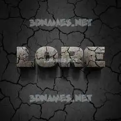 lore in Cracked Stone style - 3D name wallpaper