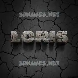 loris in Cracked Stone style - 3D name wallpaper