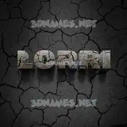 lorri in Cracked Stone style - 3D name wallpaper