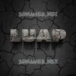 luap in Cracked Stone style - 3D name wallpaper