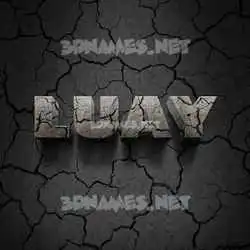 luay in Cracked Stone style - 3D name wallpaper