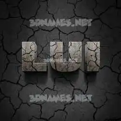lui in Cracked Stone style - 3D name wallpaper