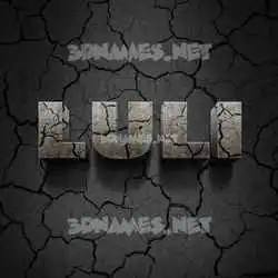 luli in Cracked Stone style - 3D name wallpaper