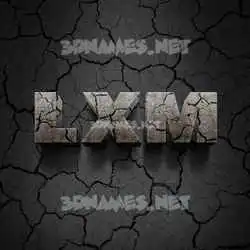 lxm in Cracked Stone style - 3D name wallpaper