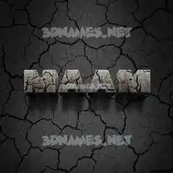 maam in Cracked Stone style - 3D name wallpaper
