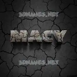 macy in Cracked Stone style - 3D name wallpaper