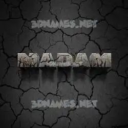 madam in Cracked Stone style - 3D name wallpaper