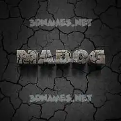 madog in Cracked Stone style - 3D name wallpaper