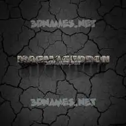 magmageddon in Cracked Stone style - 3D name wallpaper