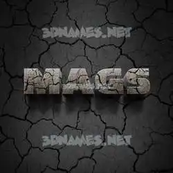 mags in Cracked Stone style - 3D name wallpaper