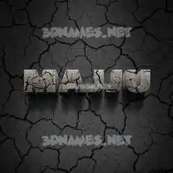 majju in Cracked Stone style - 3D name wallpaper
