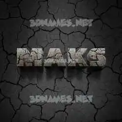 maks in Cracked Stone style - 3D name wallpaper
