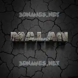 malan in Cracked Stone style - 3D name wallpaper