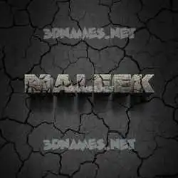 maleek in Cracked Stone style - 3D name wallpaper