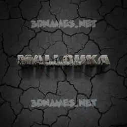 mallouka in Cracked Stone style - 3D name wallpaper
