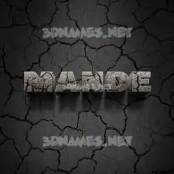 mande in Cracked Stone style - 3D name wallpaper