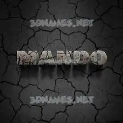 mando in Cracked Stone style - 3D name wallpaper