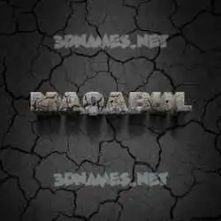 maqabul in Cracked Stone style - 3D name wallpaper