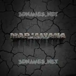 marjawana in Cracked Stone style - 3D name wallpaper