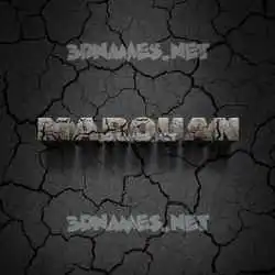 marouan in Cracked Stone style - 3D name wallpaper