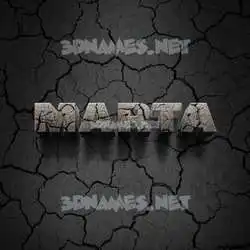 marta in Cracked Stone style - 3D name wallpaper