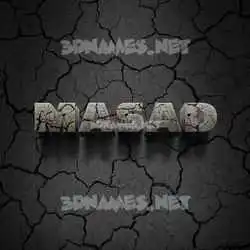 masad in Cracked Stone style - 3D name wallpaper