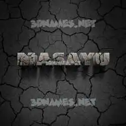 masayu in Cracked Stone style - 3D name wallpaper