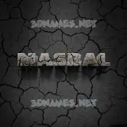 masbal in Cracked Stone style - 3D name wallpaper
