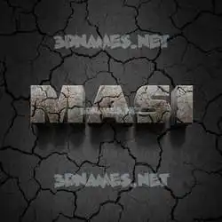 masi in Cracked Stone style - 3D name wallpaper