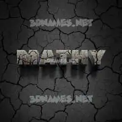 mathy in Cracked Stone style - 3D name wallpaper
