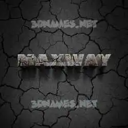 maxway in Cracked Stone style - 3D name wallpaper