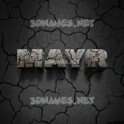 mayr in Cracked Stone style - 3D name wallpaper