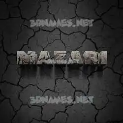 mazari in Cracked Stone style - 3D name wallpaper