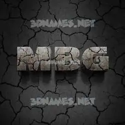 mbg in Cracked Stone style - 3D name wallpaper