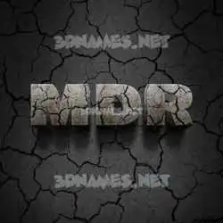 mdr in Cracked Stone style - 3D name wallpaper