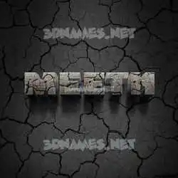 meeth in Cracked Stone style - 3D name wallpaper