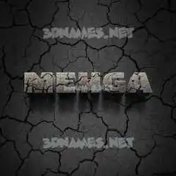 mehga in Cracked Stone style - 3D name wallpaper