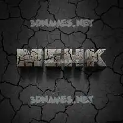 mehk in Cracked Stone style - 3D name wallpaper