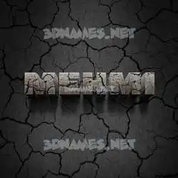 mehmi in Cracked Stone style - 3D name wallpaper